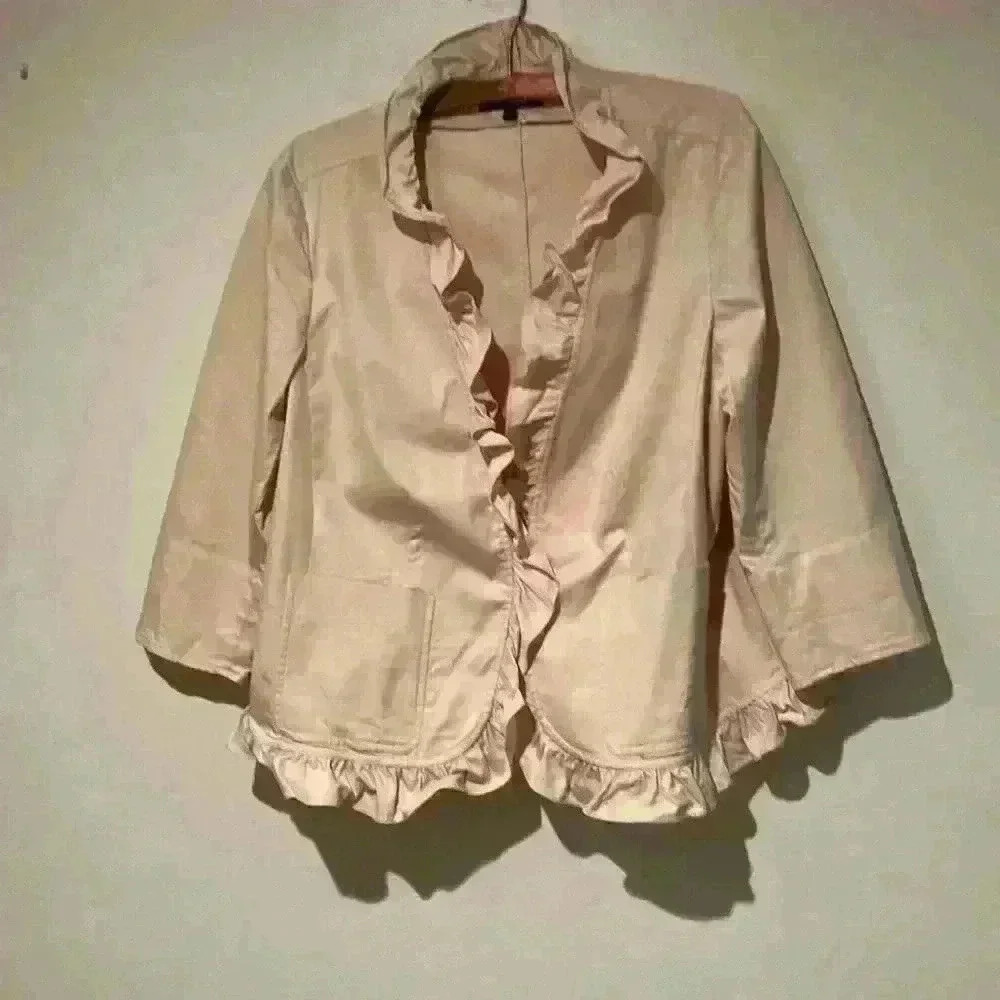 Talbots ruffled blazer/jacket - Picture 6 of 8